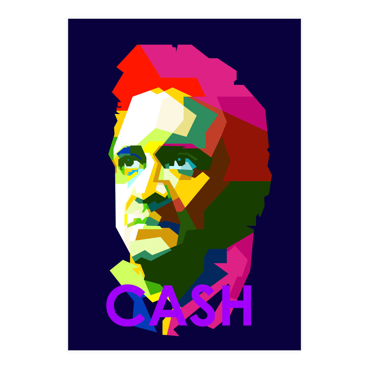 Johnny Cash Country Singer Pop Art WPAP (Print Only)