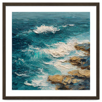 Dynamic Coastal Swell with Sculpted Turquoise Waves