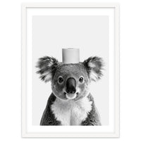 Koala, Toilet Paper Crown, Cute Animal Bathroom Art