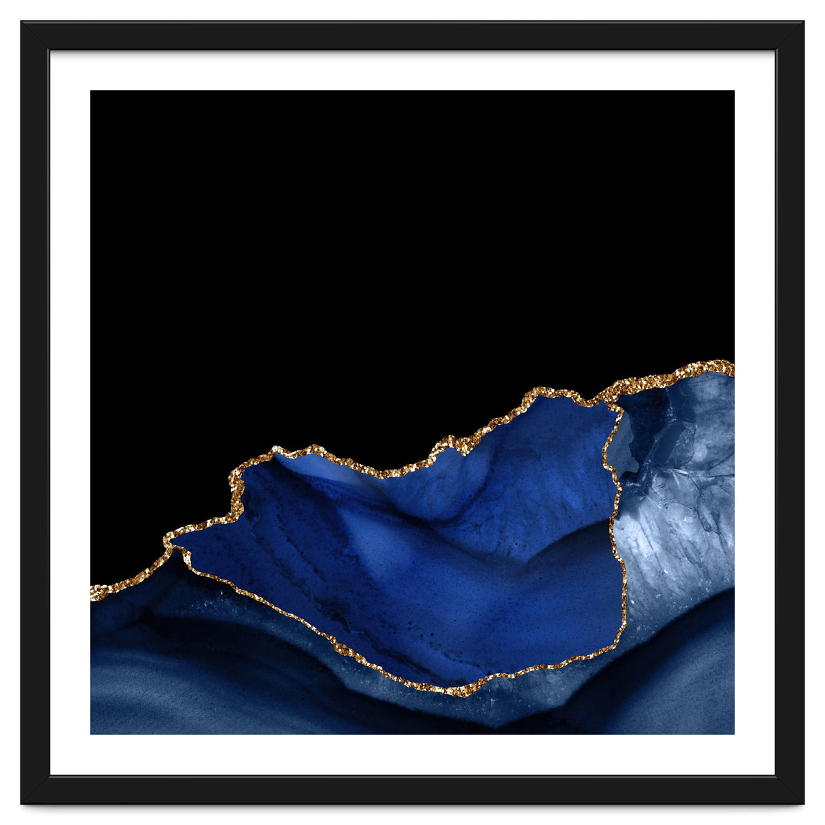 Navy & Gold Agate Texture 06