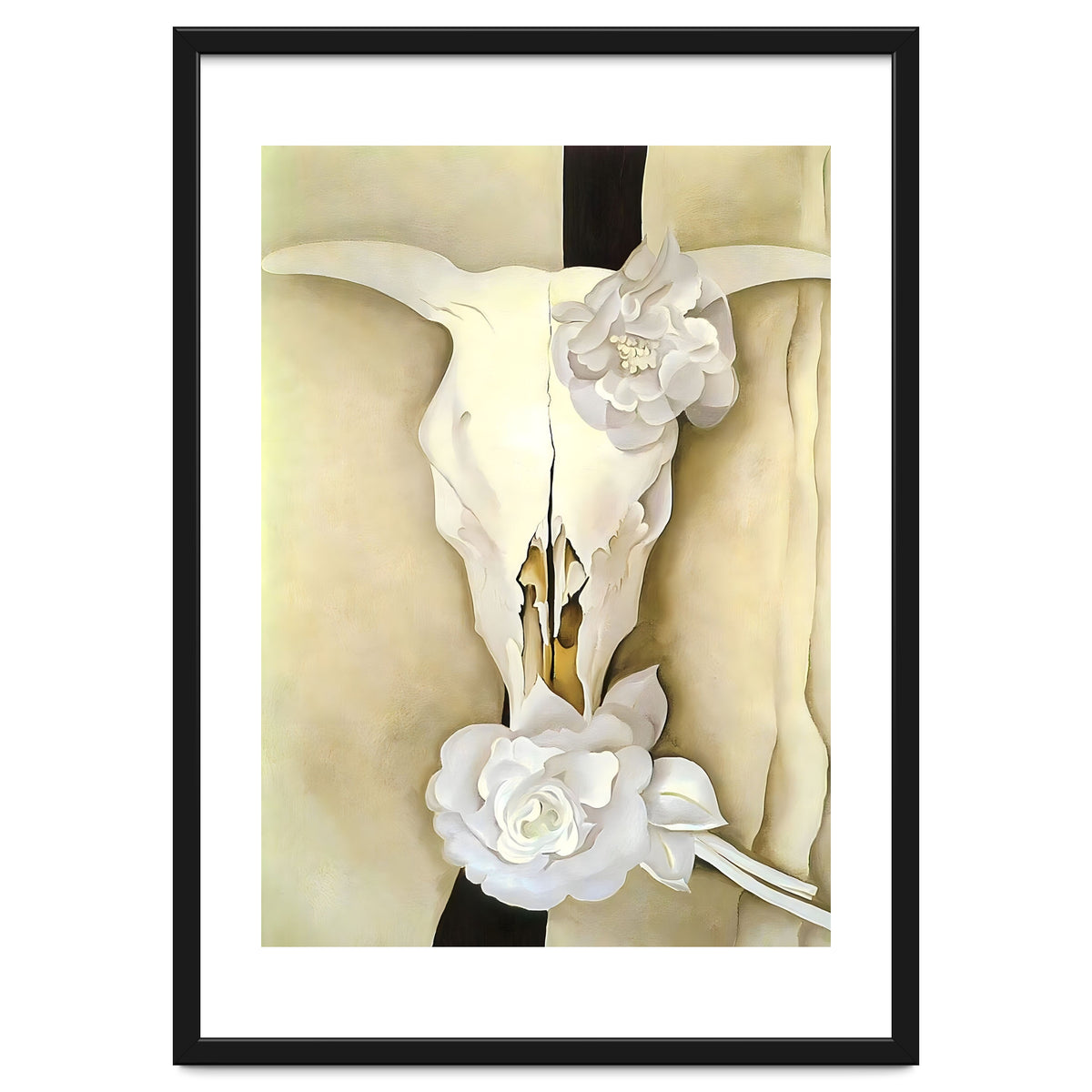 Georgia O’Keeffe – Cow’s Skull with Calico Roses (1931) | Iconic Southwestern Still Life with Desert Symbolism