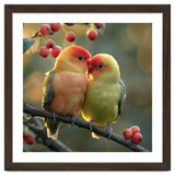 Two Lovebirds Sitting On A Branch thumbnail