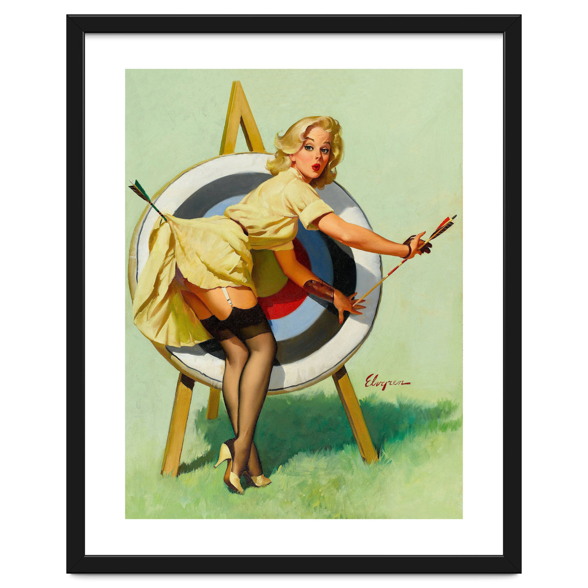 Pinup Sexy Girl On A Target