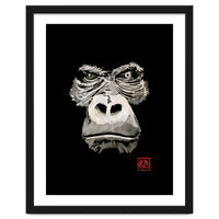 Angry Gorilla White In Black