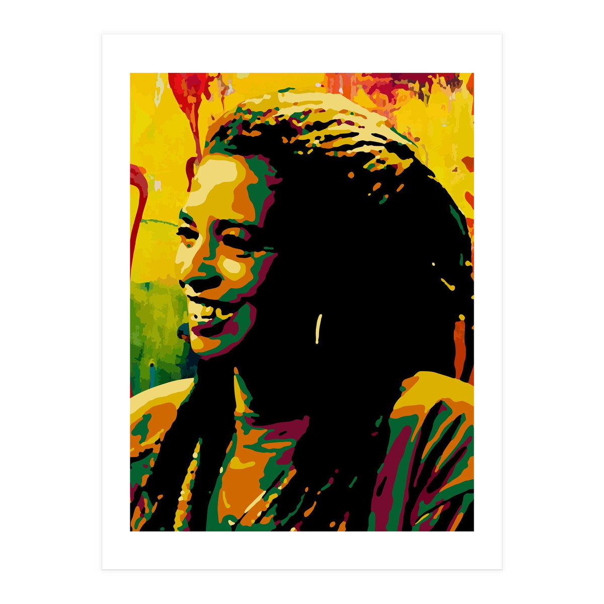 Angela Davis Colorful abstract Art (Print Only)