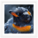Close Up Penguin In Snow With Water Droplets thumbnail