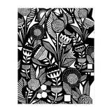 African Tribal, Black & White Abstract Drawing Sketch Line Art, Rustic Botanical Illustration, Bohemian Eclectic Scandinavian Vintage Bold (Print Only) thumbnail
