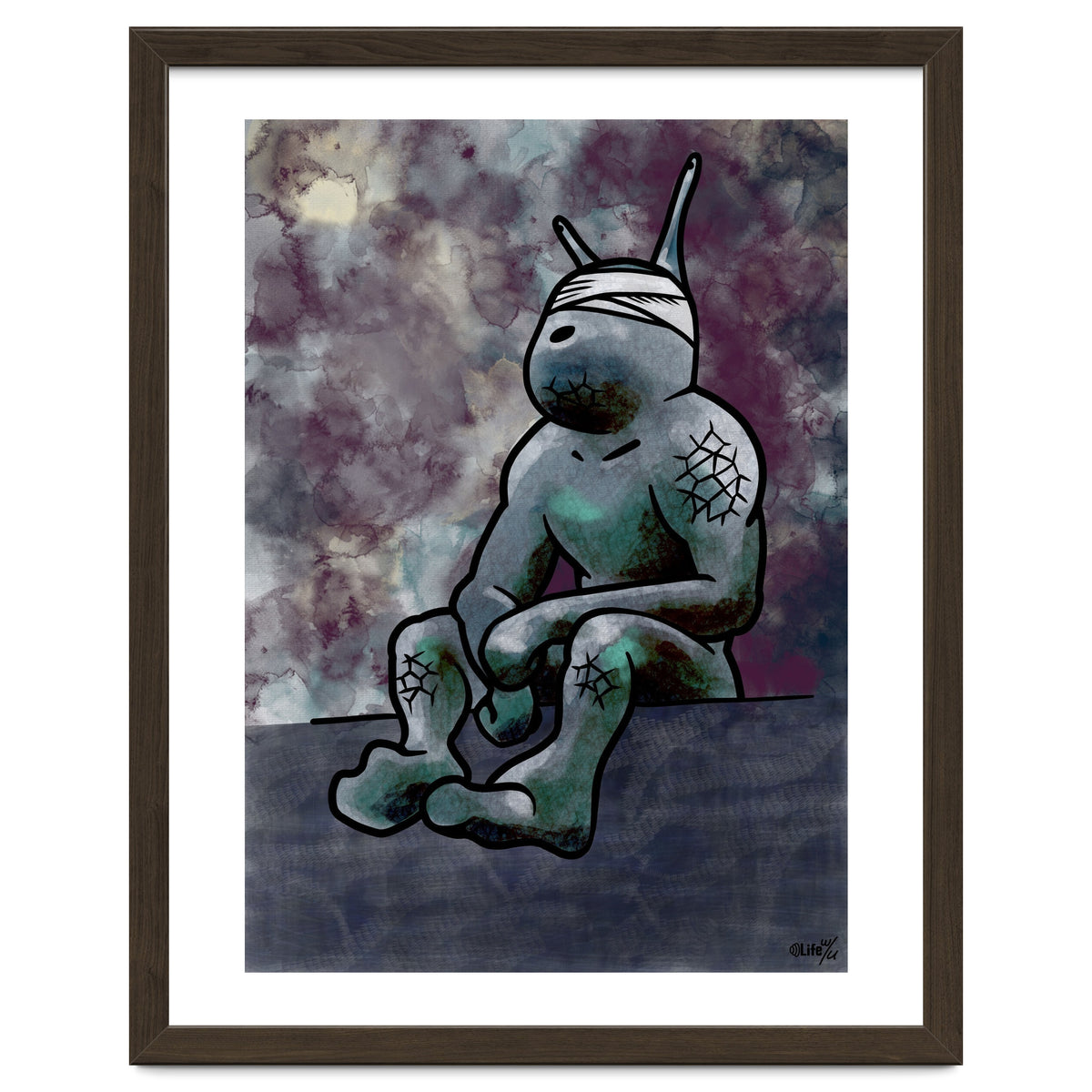Sitting Sluggy (Lwuba 049 Meku Sitting Watercolor)