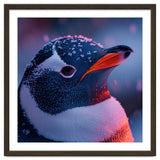 Close Up Penguin With Snowflakes On Head thumbnail
