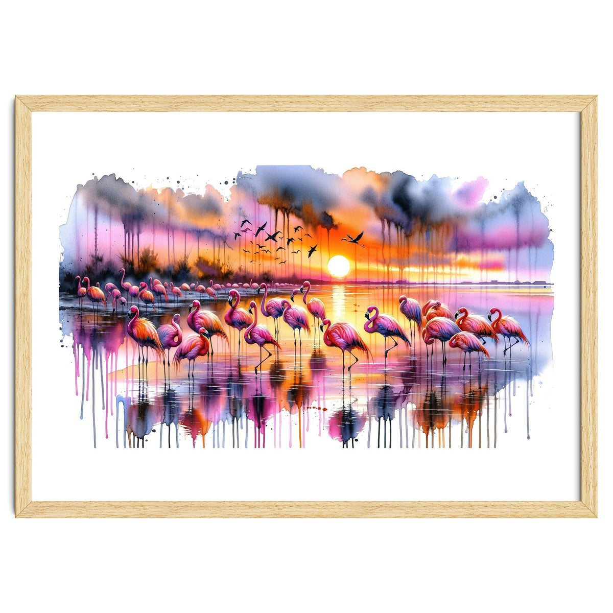 Flamingo Sunset On The Coast