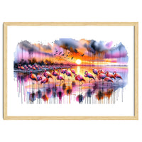 Flamingo Sunset On The Coast