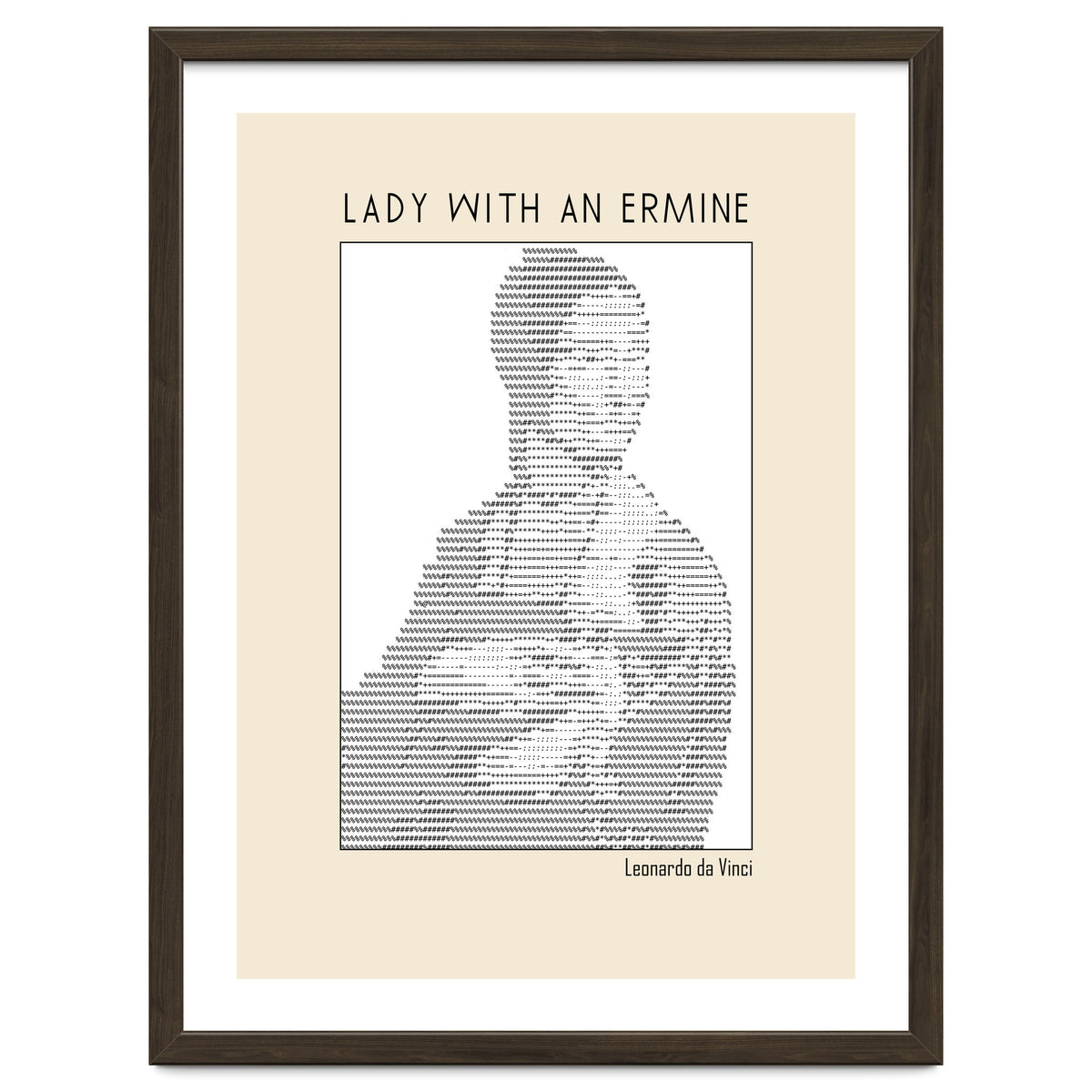 Lady With An Ermine – Leonardo Da Vinci Ascii Art