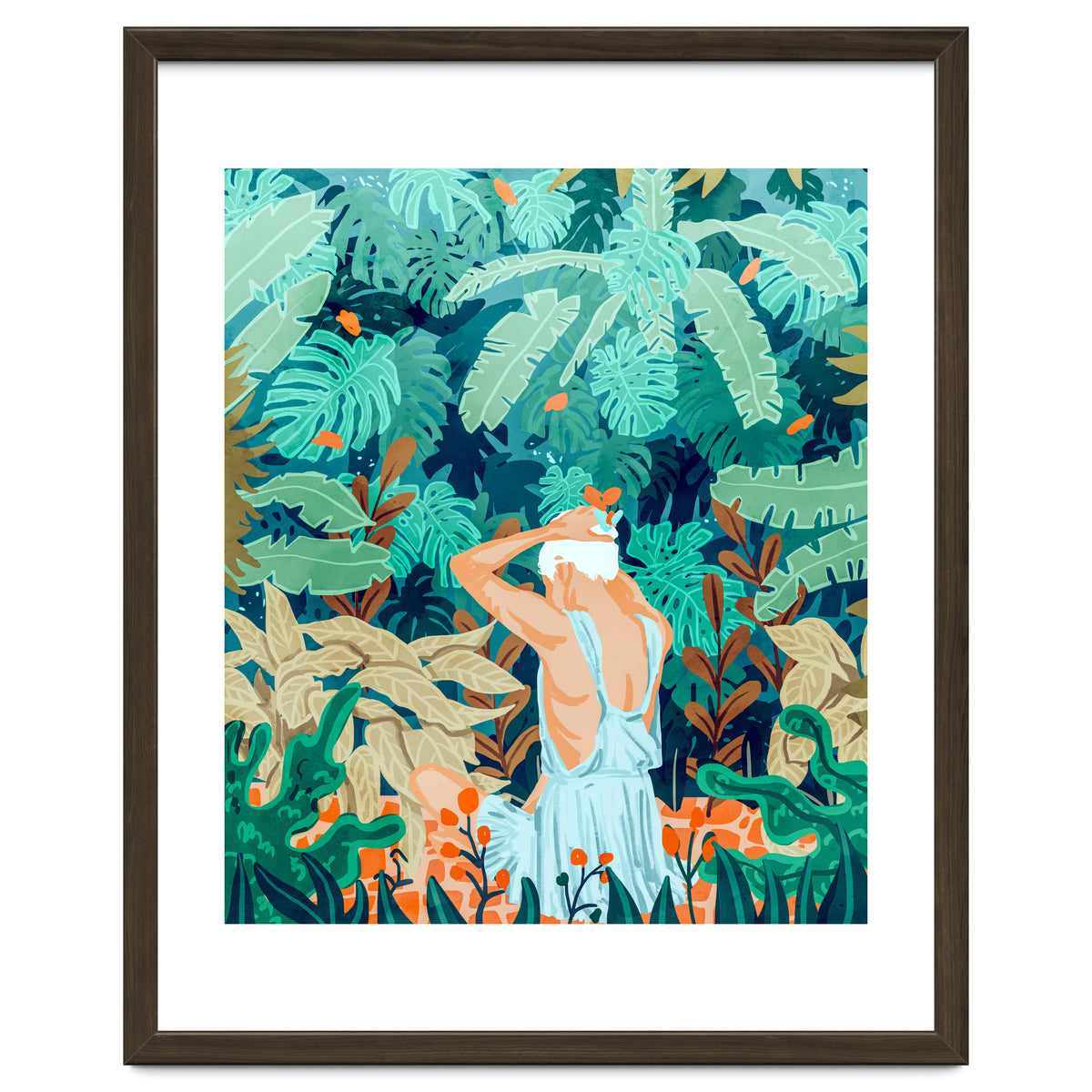 Backyard | Jungle Tropical Nature Painting | Botanical Plant Lady Banana Tree Garden Watercolor