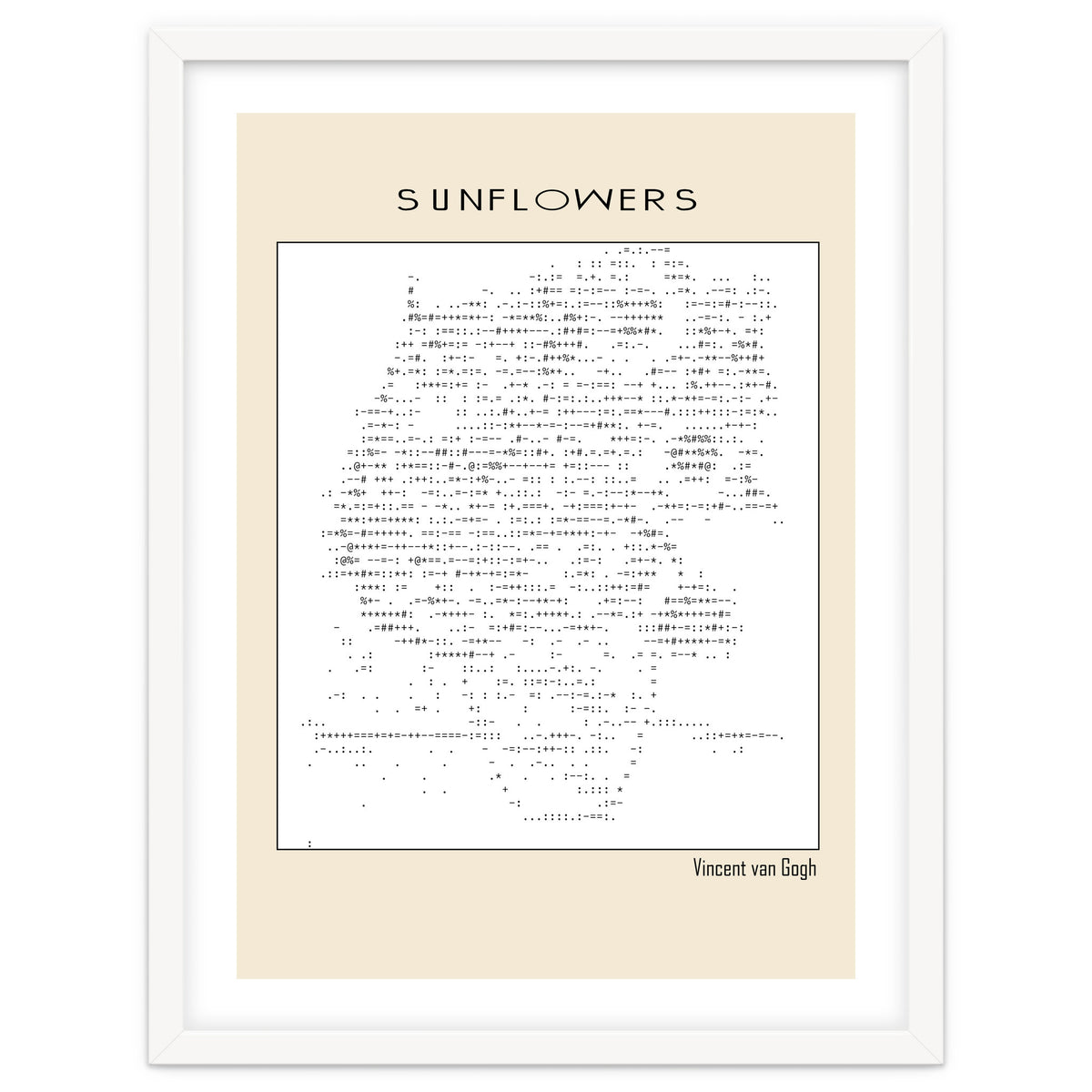 Sunflowers – Vincent van Gogh (1888) (ascii art)