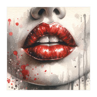Watercolor Woman Lips #2 (Print Only)