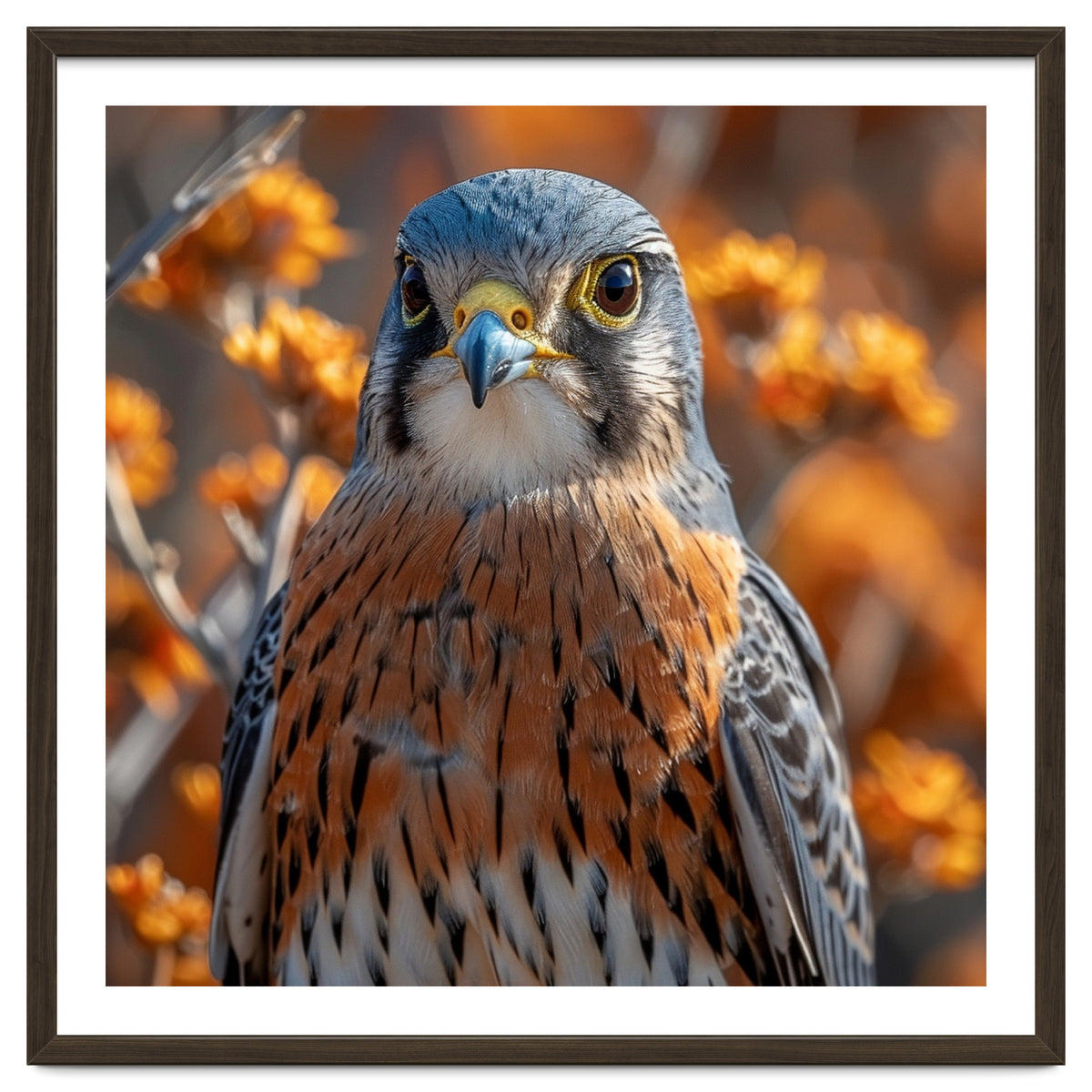 Close Up Of A Kestrel Bird Of Prey
