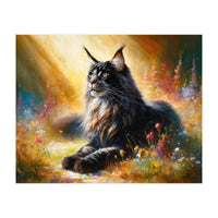 Majestic Lynx In Blooming Meadow (Print Only)