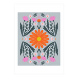 Orange Flower with pink buds (Print Only) thumbnail