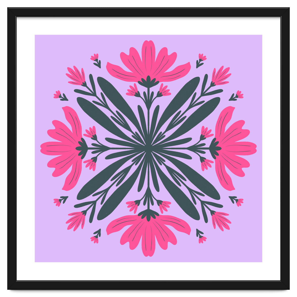 Magenta mandala flowers