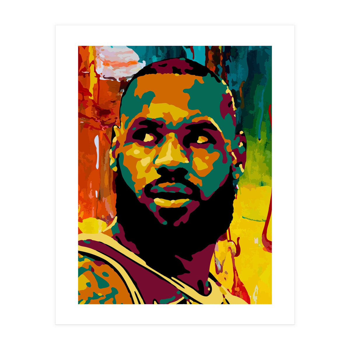 LeBron James Colorful abstract (Print Only)