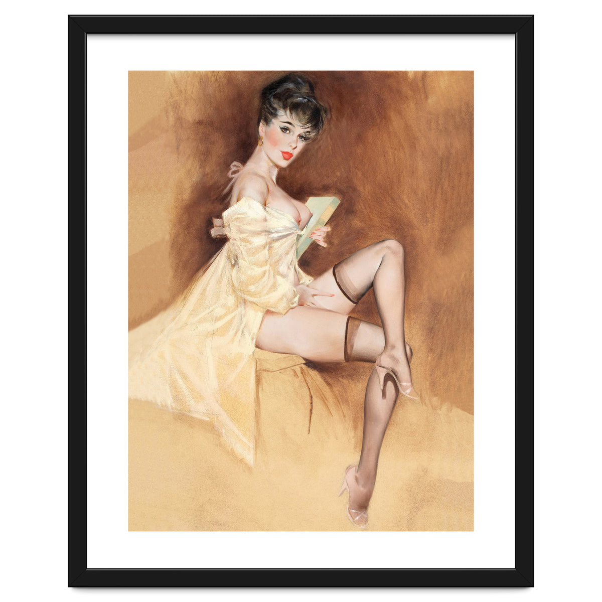 Late Portrait Of Sexy Pinup Secretary Woman