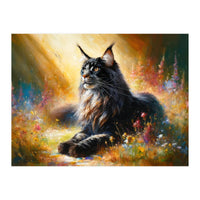 Majestic Lynx In Blooming Meadow (Print Only)