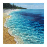 Sun-Drenched Coastal Shoreline with Textured Impasto Waves (Print Only) thumbnail