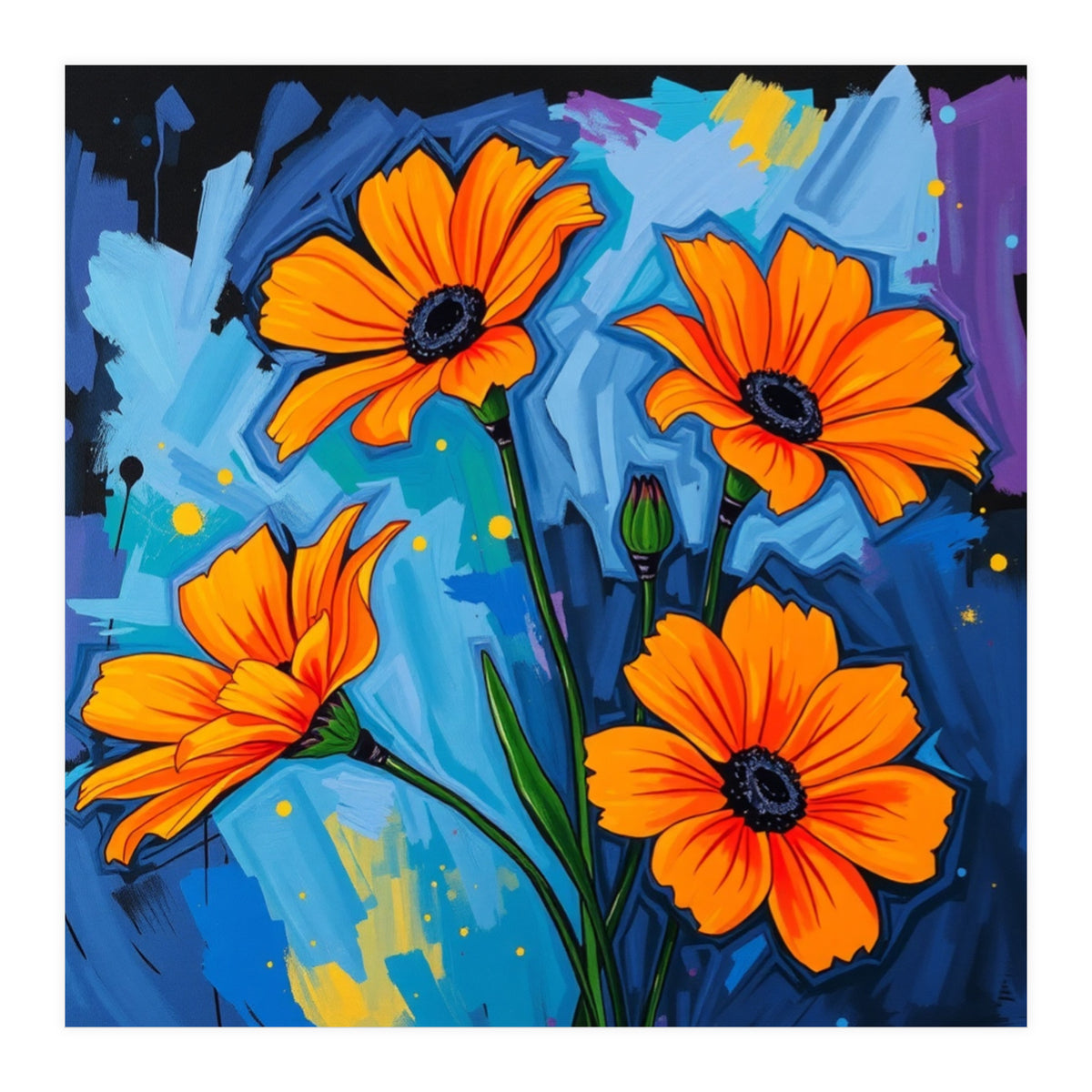 Orange Flowers (Print Only)