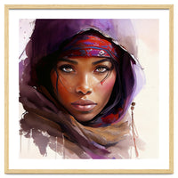 Amethyst Hood Tuareg Woman Portrait