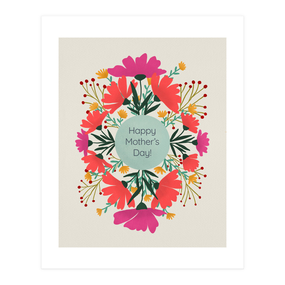 Happy mother's day floral design (Print Only)