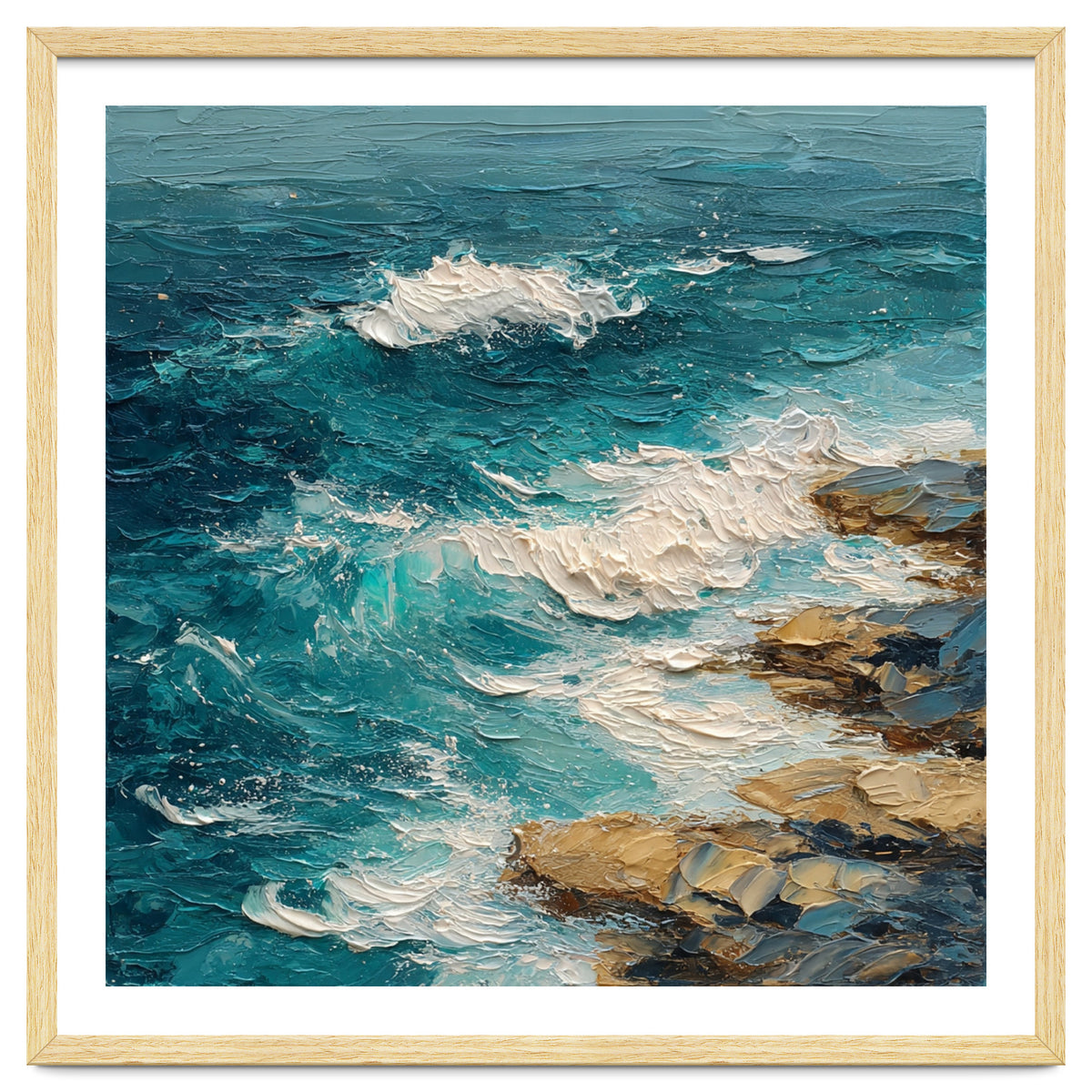Dynamic Coastal Swell with Sculpted Turquoise Waves