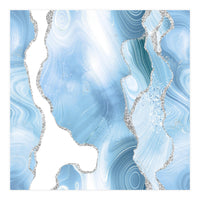 Blue & Silver Agate Glitter Texture 05  (Print Only)