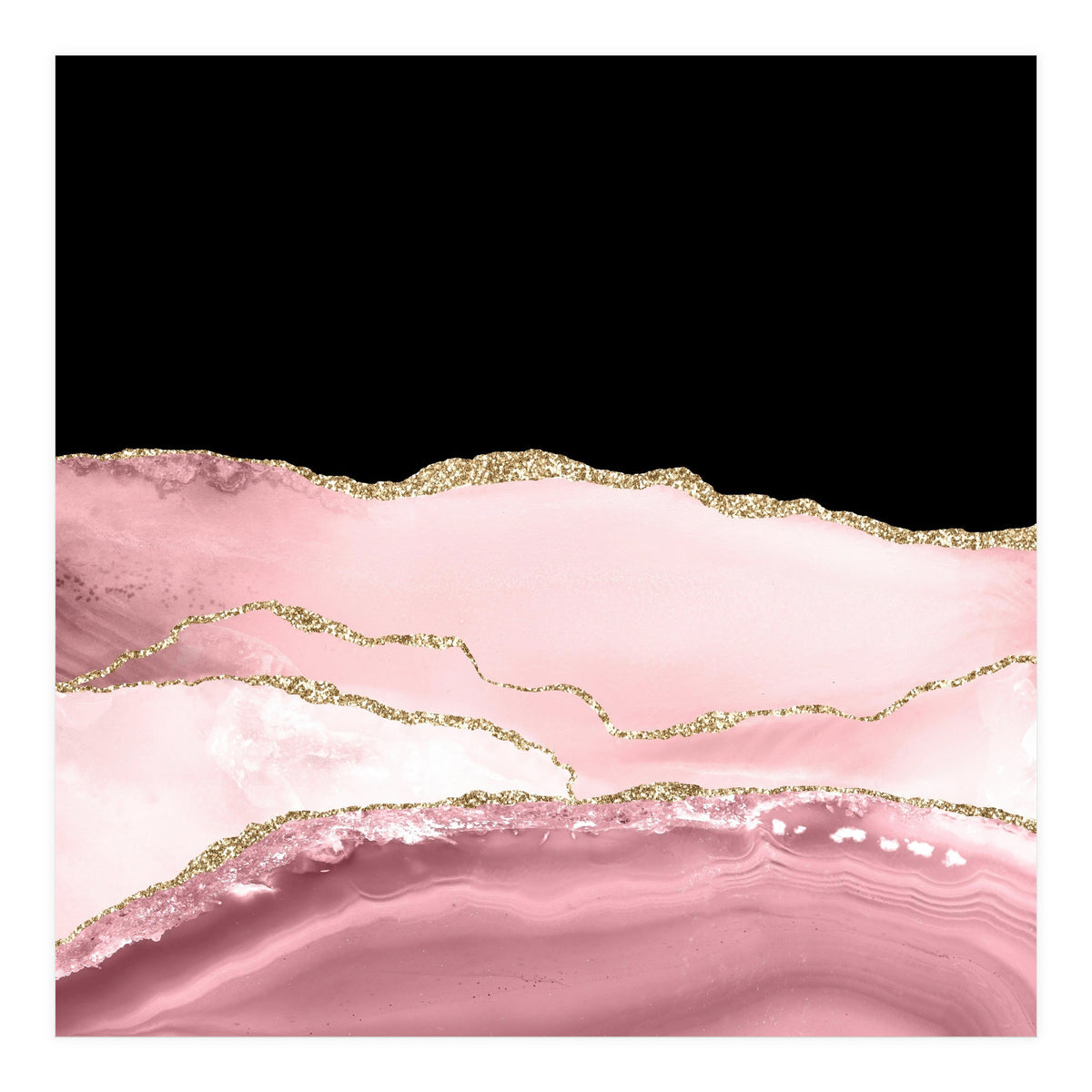 Blush & Gold Agate Texture 02 (Print Only)