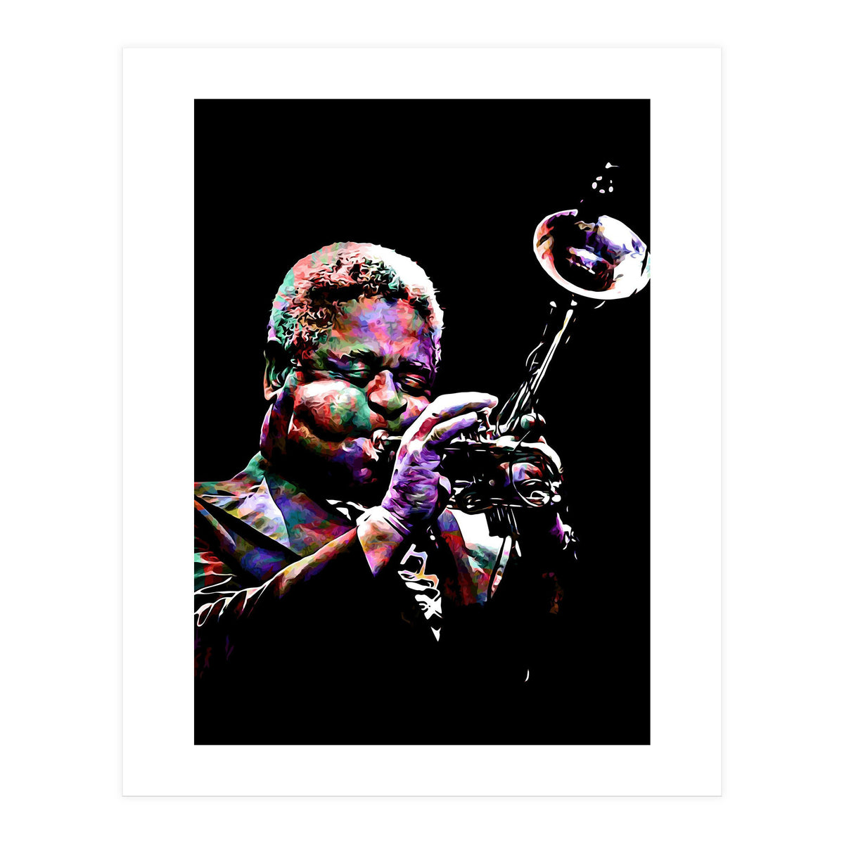 Dizzy Gillespie American Jazz Trumpeter Legend Colorful (Print Only)