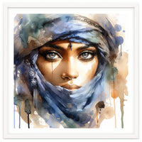 Blue Veil Tuareg Woman Portrait