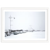 Street light and Bench in Winter snowscape thumbnail