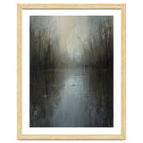 Ethereal Rainy Lake Forest Oil Painting thumbnail