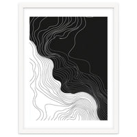 Abstract Black And White Wavy Lines Flowing