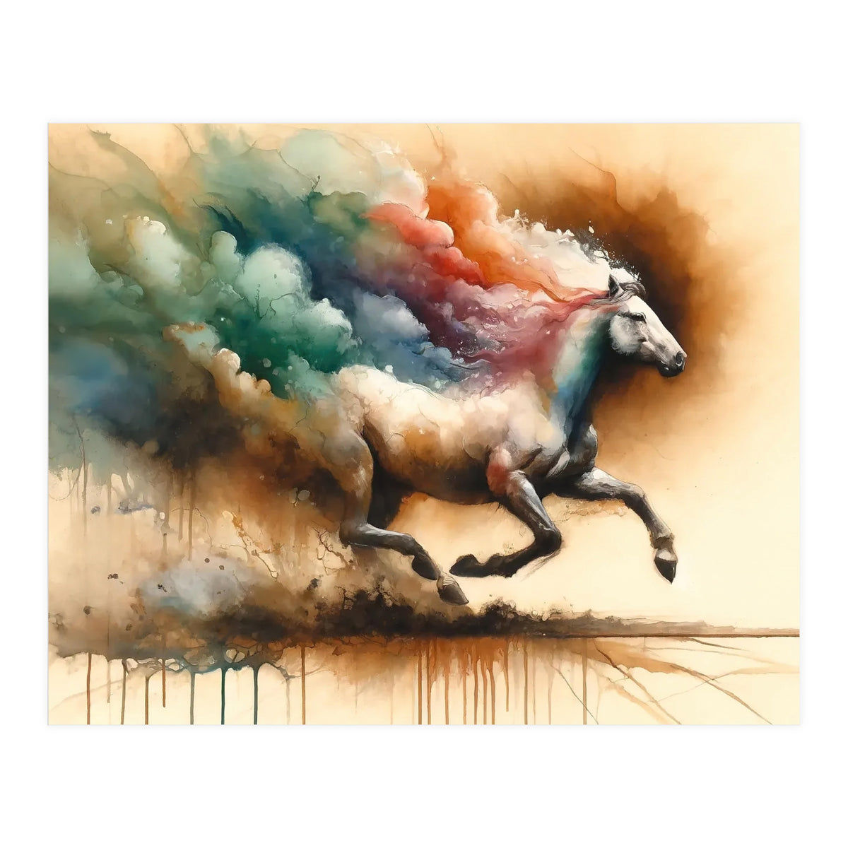 Galloping Horse Color Burst (Print Only)