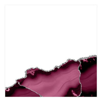 Burgundy & Silver Agate Texture 13  (Print Only)