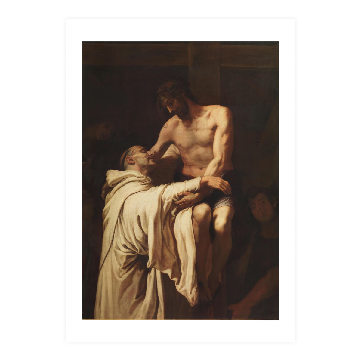 Francisco Ribalta / 'Christ Embracing Saint Bernard', ca.  1626, Spanish School, Oil on canvas. (Print Only)