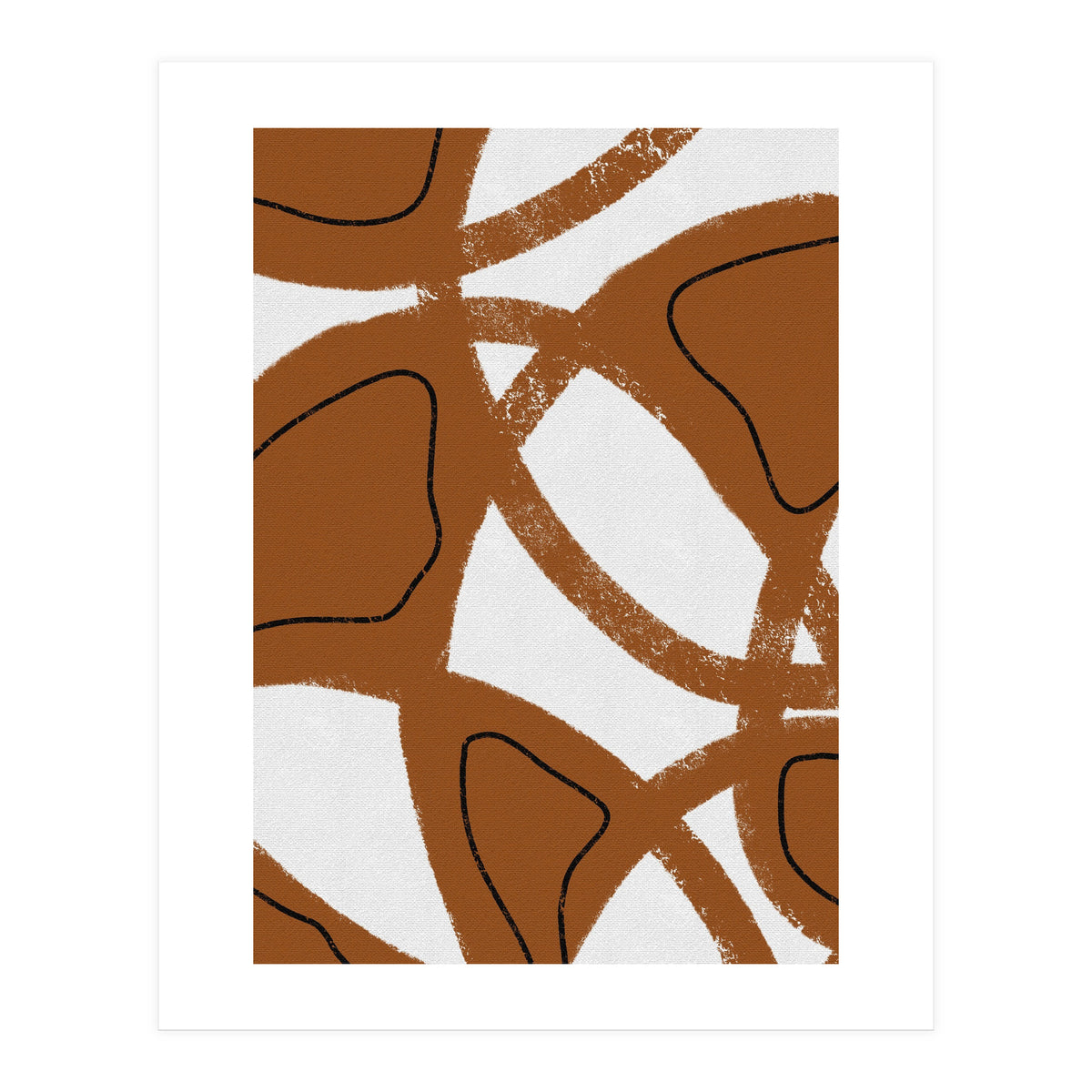 Abstract Brown and Black Lines (Print Only)