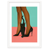 Woman In Heels With Black Cat thumbnail