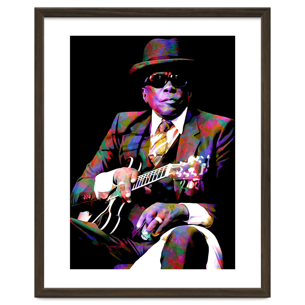 John Lee Hooker American Blues Musician Legend Colorful Art