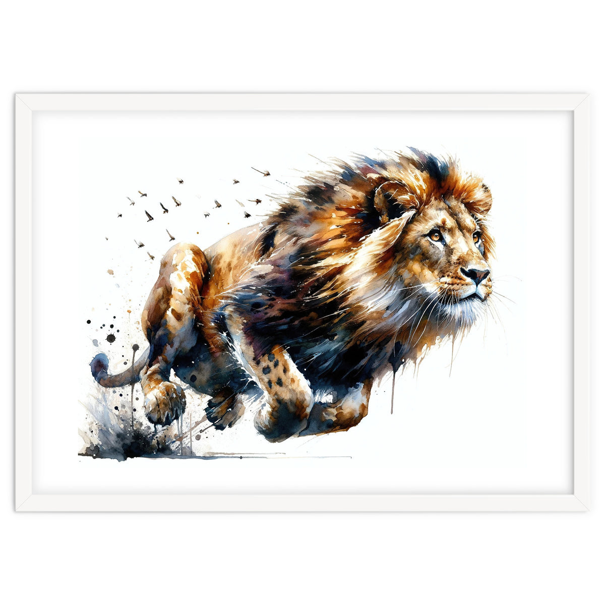 Dynamic Lion In Motion