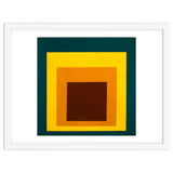 JOSEF ALBERS - HOMAGE TO THE SQUARE DARK GREEN YELLOW ORANGE BROWN thumbnail