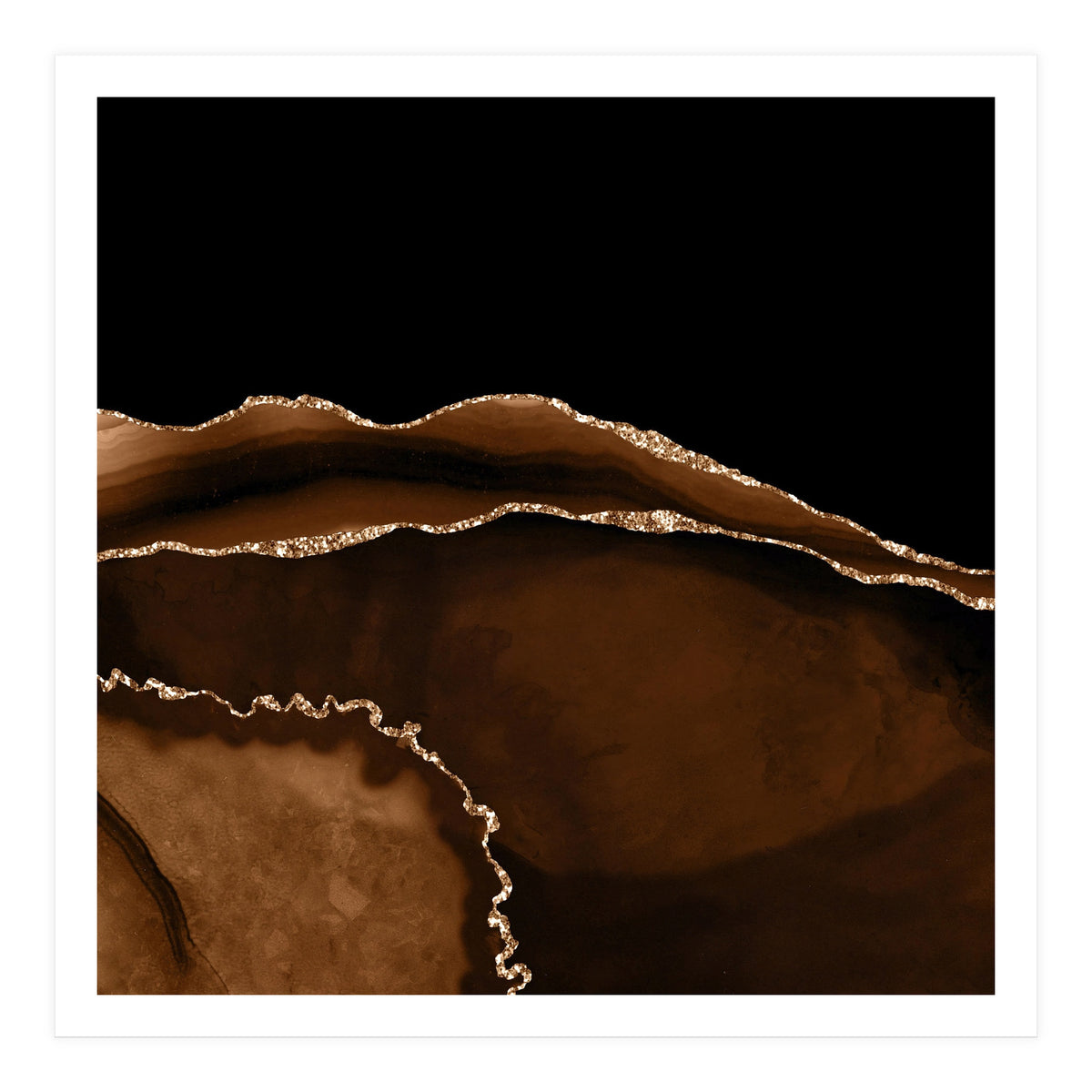 Brown & Gold Agate Texture 05 (Print Only)