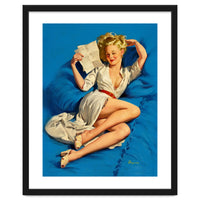 Pinup Sexy Girl Reading A Love Letter