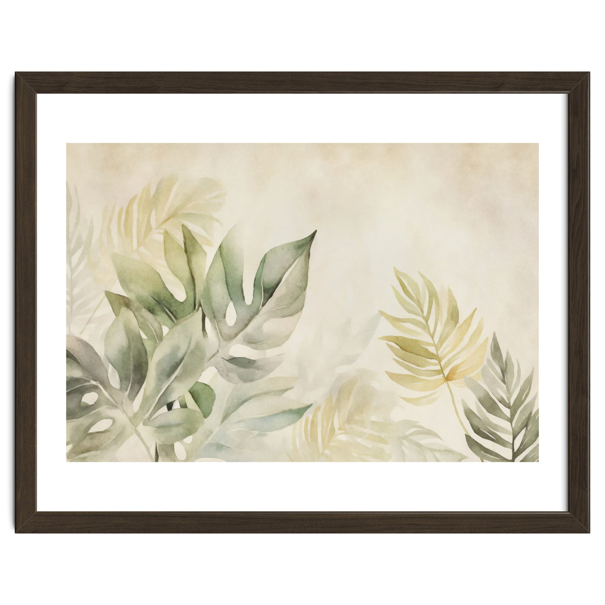 Gentle Leaf Tropical Whispers Watercolor Green