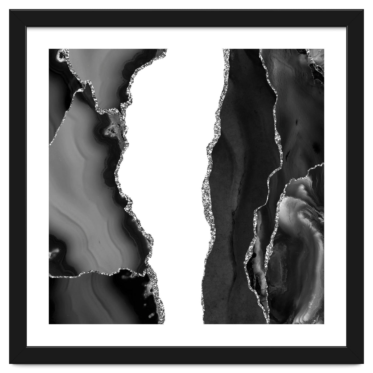 Black & Silver Agate Texture 07